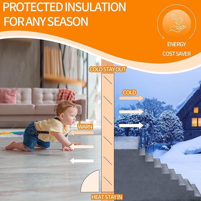 TORRAMI 30" Door Draft Stopper Under Bottom Insulation Noise Air Stopper 2.09LB - Image 4