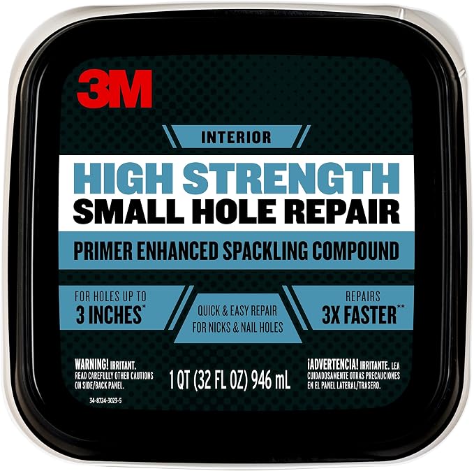 3M High Strength Spackling Compound, 32 oz, Small Hole Repair Primer Enhanced - Image 6