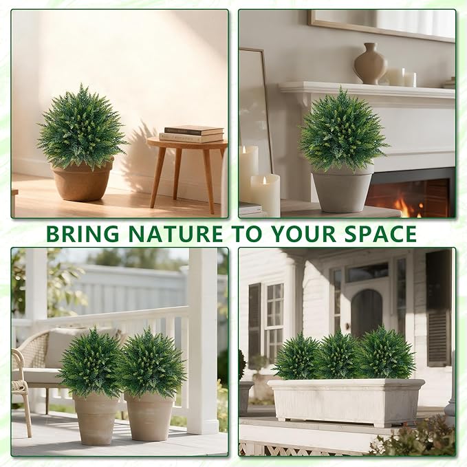 Artificial 2 Pack Cedar Topiary Trees - Image 5