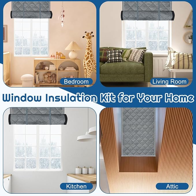Window Insulation kit, 3-Layer Cotton Thermal Insulated Window Cover 37 Inch x - Image 6
