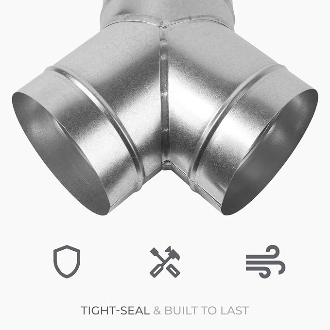 45° Degree Ø6 x 6 x 6 Inch Y Shape Duct Splitter - Image 4