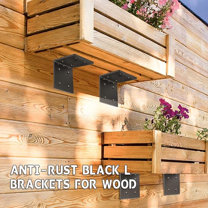 4 PCS Heavy Duty Steel Corner Brackets, DIY L Shelf Brackets, Metal Joint - Image 6