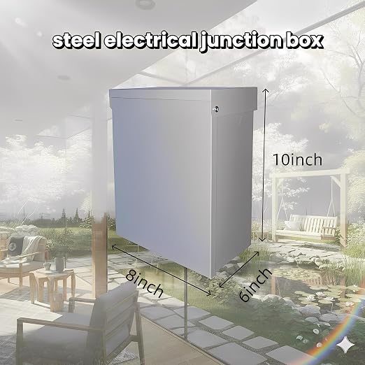 10x8x6 Metal Outdoor Electrical Box, IP66 Waterproof Lockable Enclosure | - Image 2