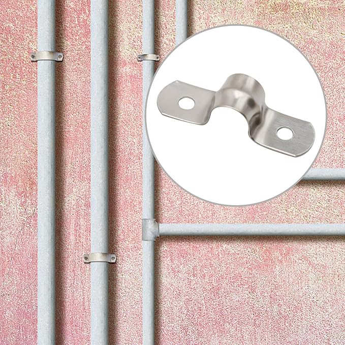 145Pcs 2Hole U Pipe Strap Clamp Bracket M5/8/10/12/14/16/20/25 2 Holes Rigid - Image 6