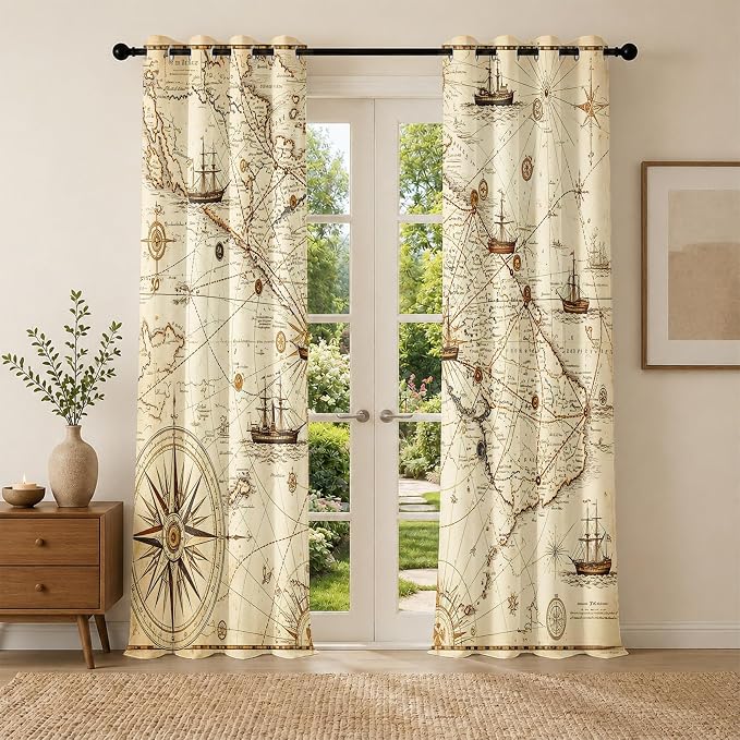 Vintage Nautical Blackout Curtains - Image 3