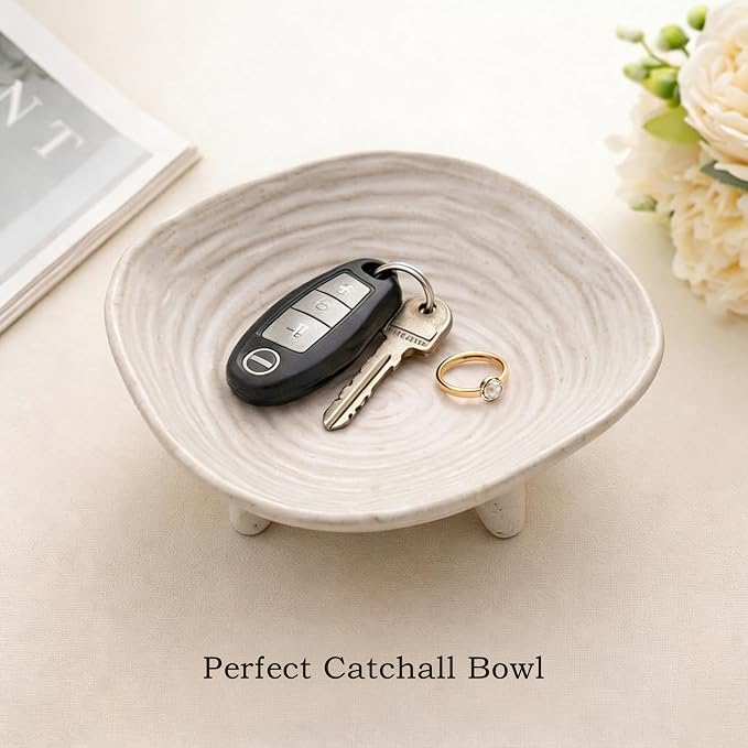 Small Decorative Bowl, 6” Ceramic Key Bowl - Image 4