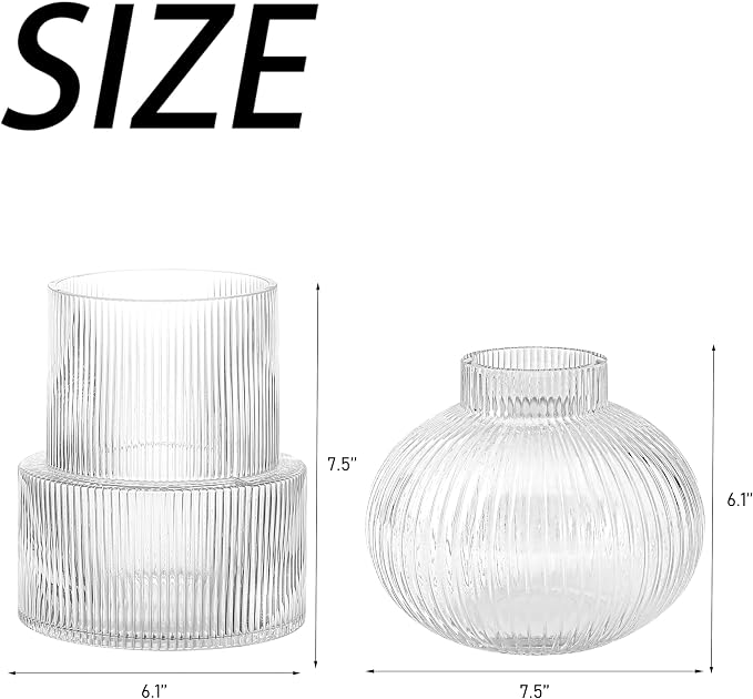 Ribbed Glass Vases, Modern Vase - Image 5