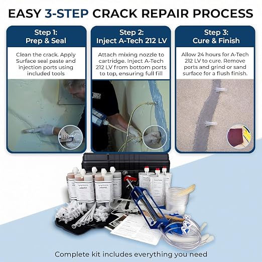 30ft Epoxy Foundation Wall Crack Repair Kit, A-Tech 212 LV Injection System - Image 2