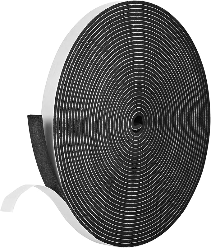 Kikerike Self Adhesive Foam Tape Weatherstrip 1/2In x 1/8In x 26Ft High Density by Kikerike