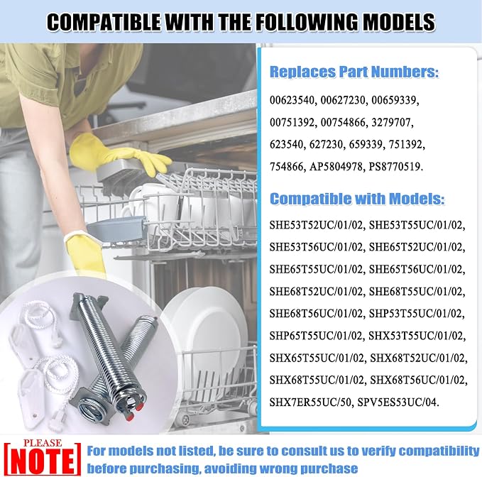 UPGRADED 00754866 Dishwasher Door Spring & Cable Kit - Image 4