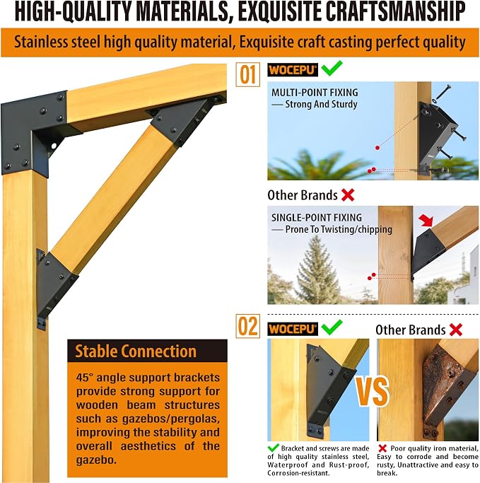 4pack 2x4 Degree Angle Support Brackets, - Image 3