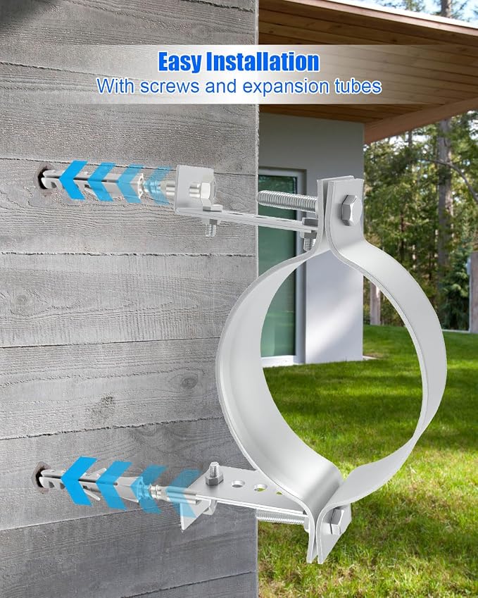 6 Inch Adjustable Pipe Bracket, Split Ring Stove Hanger Chimney Pipe Holder | B - Image 6