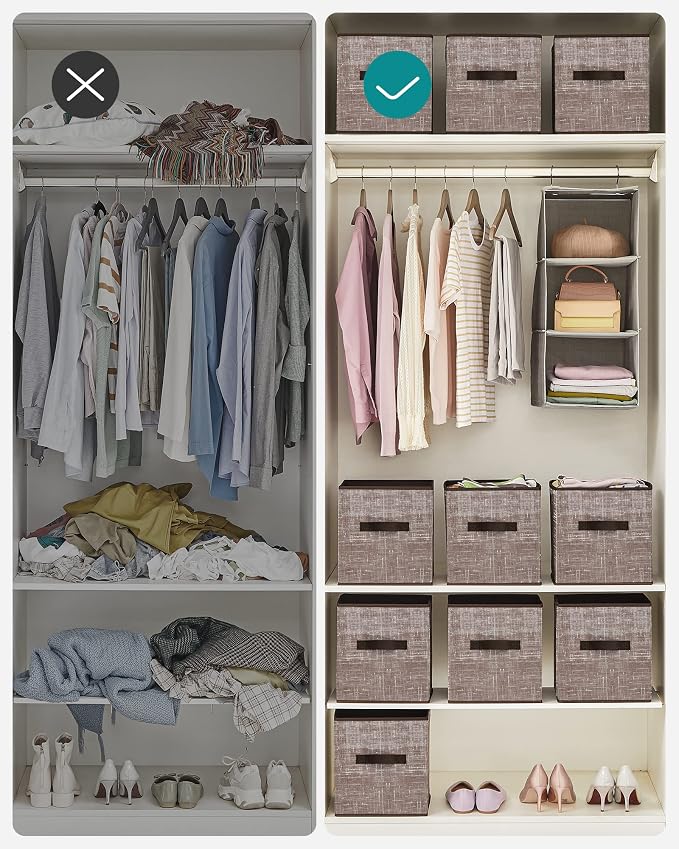 SONGMICS Storage Cubes, 11-Inch Foldable Closet Organizers | Non-Woven Fabric - Image 7