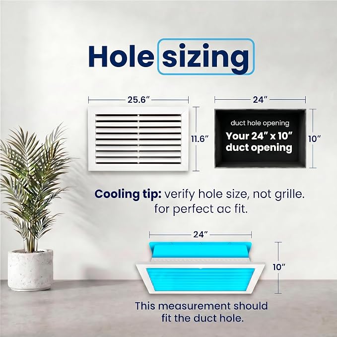 24x10 Aluminum Wall Ceiling Air Return Vent Cover HVAC Rustproof Grille - Image 3