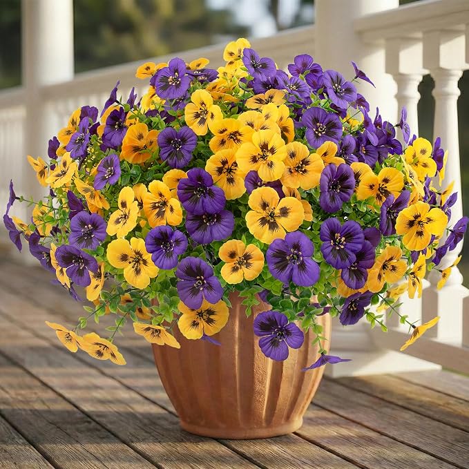 Rowfad 18 Pcs Artificial Fake Pansy Flowers - Image 7