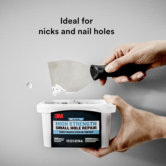 3M High Strength Spackling Compound, 32 oz., Small Hole Repair Primer Enhanced - Image 3