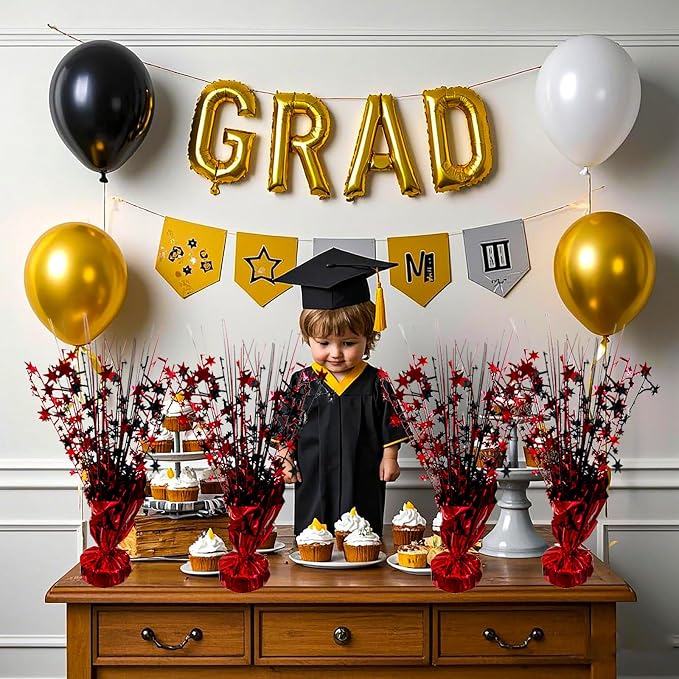 FUBININA Graduation Table Centerpiece Party Decoration Foil Spray Tabletop | 6 - Image 6