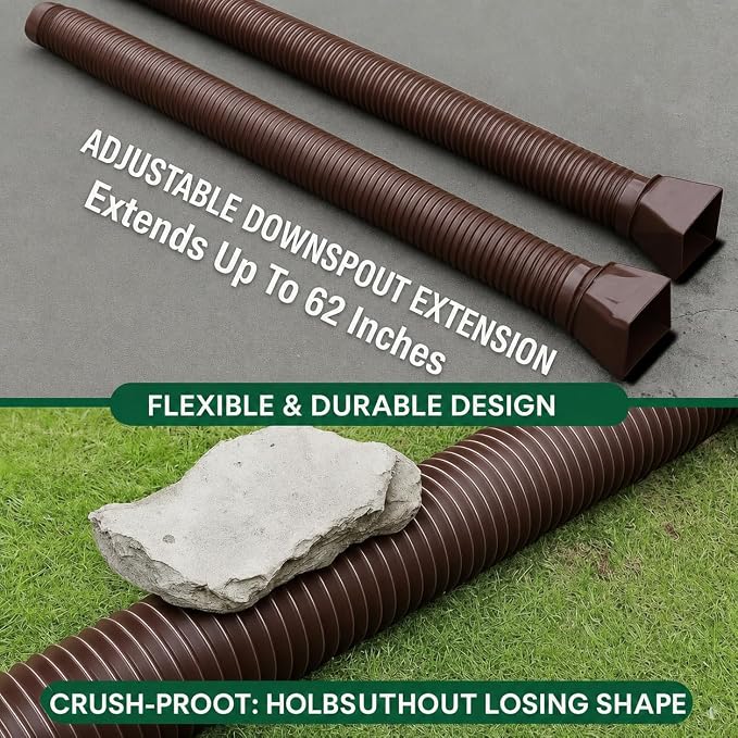 1 Pack Brown Rain Gutter Downspout Extensions, Gutter Extender - Image 8