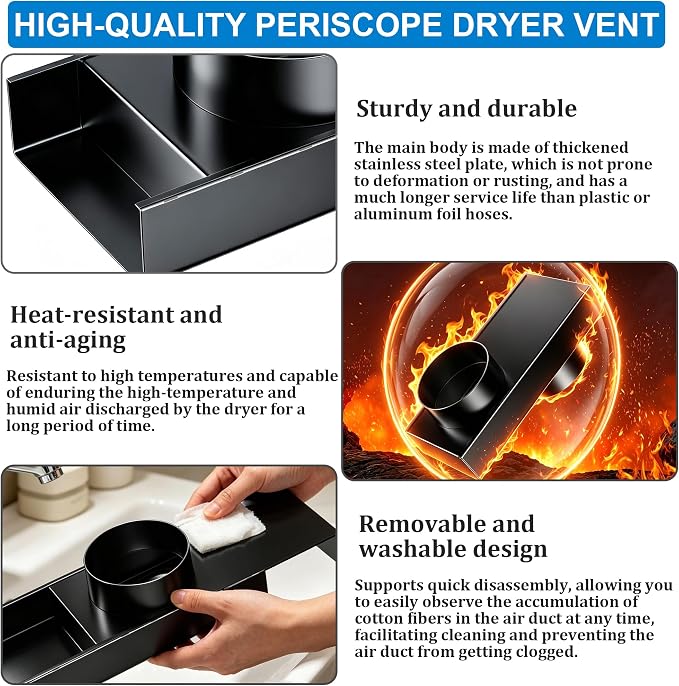 Upgraded 84049 Periscope Dryer Vent Connector Kit, 0-5" Adjustable Telescoping - Image 3