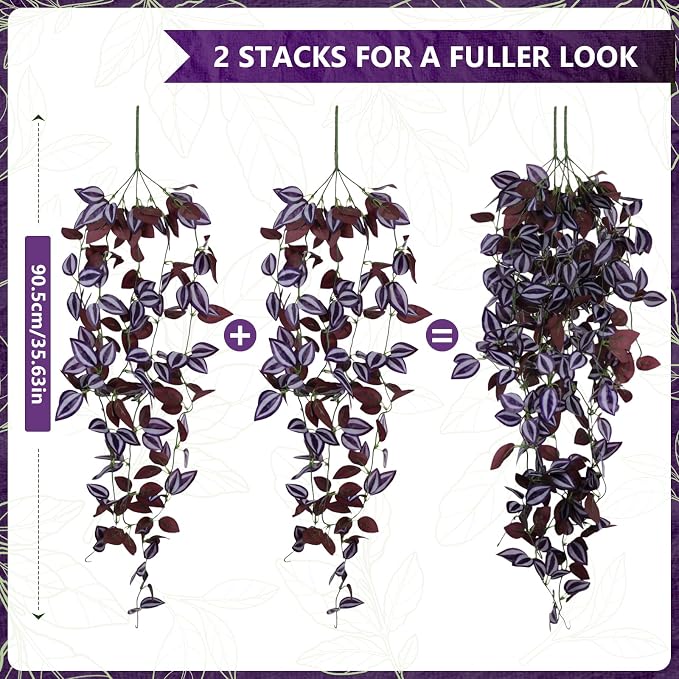 2-Pack Fake Hanging Plants, Faux Hanging Plant Artificial Greenery - Image 3
