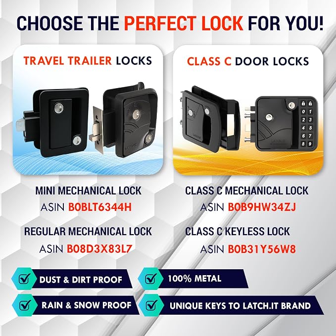Keyed-Alike Mini Mechanical Rv Door Latch Replacement | Rv Door Lock - Image 5