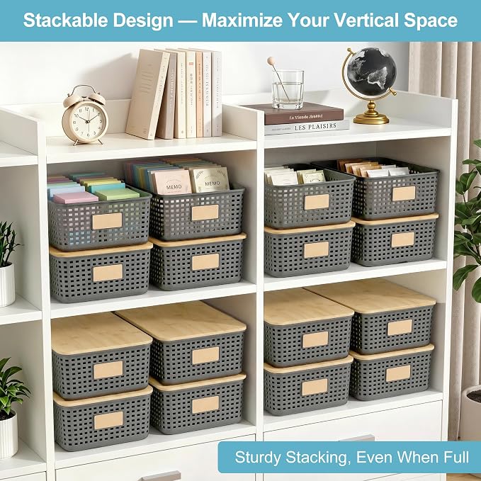 4 Pack Plastic Storage Bins - Image 3