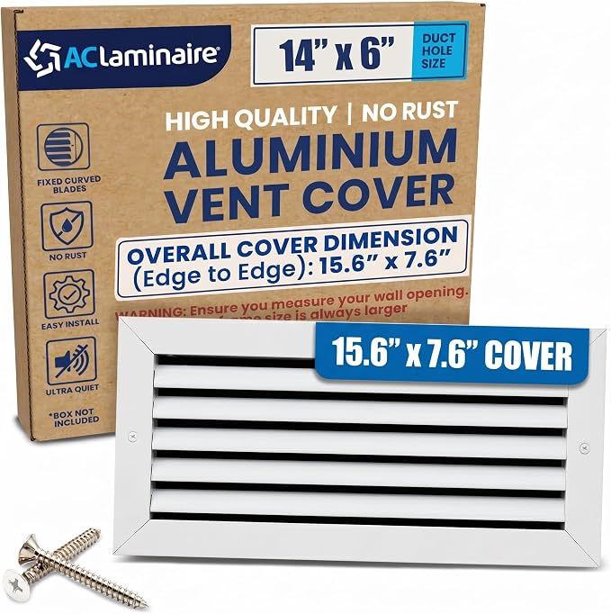 14x6 Aluminum Wall Ceiling Air Return Vent Cover HVAC Rustproof Grille by ACLAMINAIRE