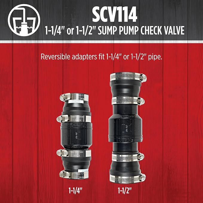 Red Lion SCV114, 1-14" and 1-1/2" ABS Sump Pump Check Valve - Image 5