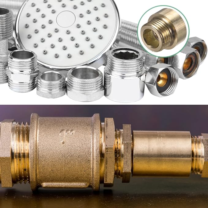 M METERXITY Shower Head Extension Arm, Brass G1/2 Male to Female Extension Pipe - Image 6