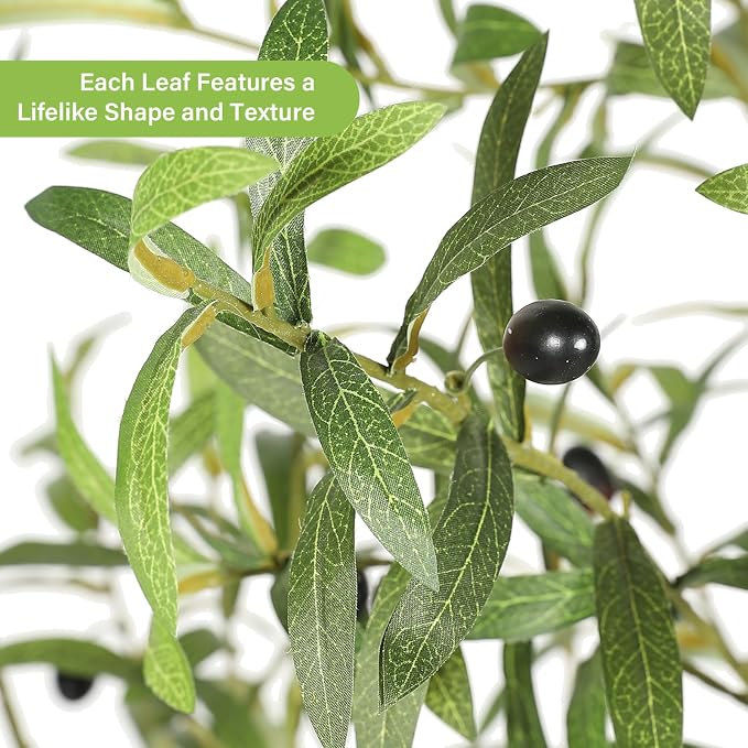 FEELEAD 6FT Faux Olive Tree - Image 4