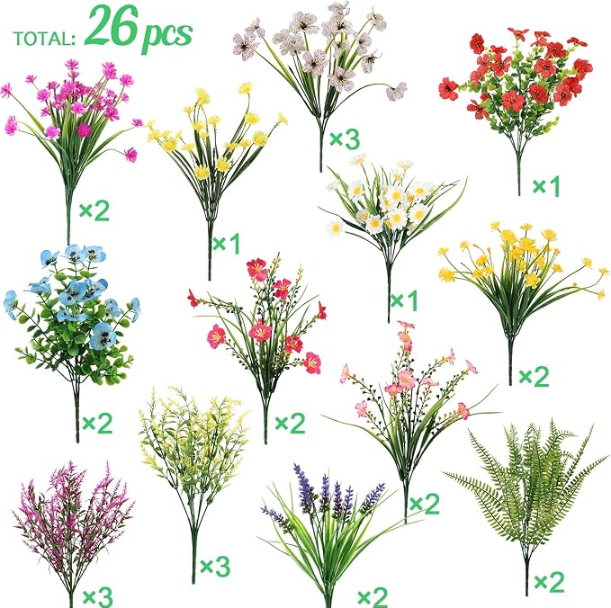 26 Bundles 13 Style Artificial Flowers - Image 5