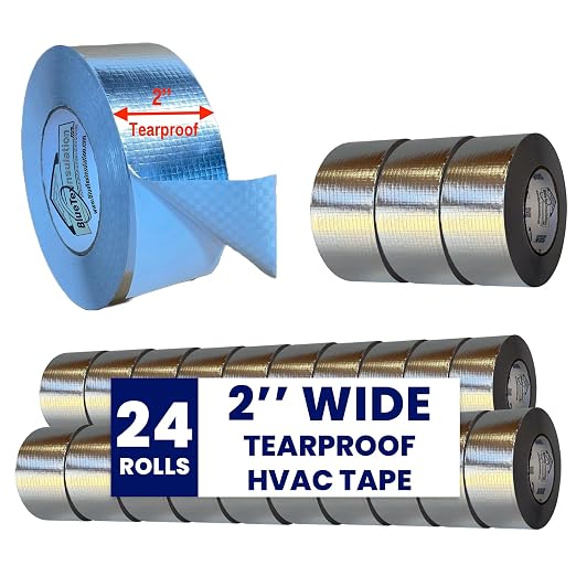 BlueTex Insulationㅤ HVAC Aluminum Foil Tape 2 inch x 150 ft, Tear-Proof HVAC by BlueTexInsulation