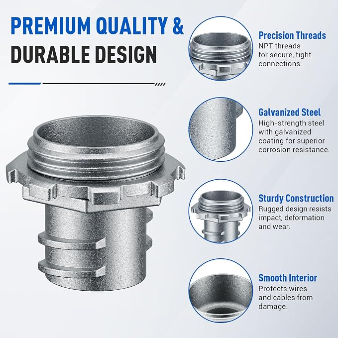 30 Pack 1-inch Flex Screw-in Connector, Screw-in Connector Conduit Fitting - Image 3