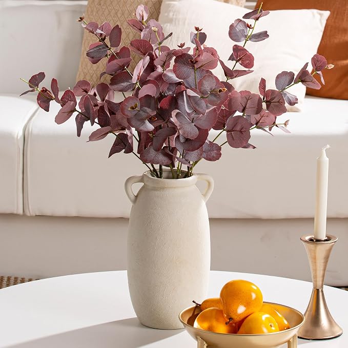 Dobbyby Ceramic Flower Vase 12 inch Farmhouse Rustic Vase Decorative Pottery - Image 5