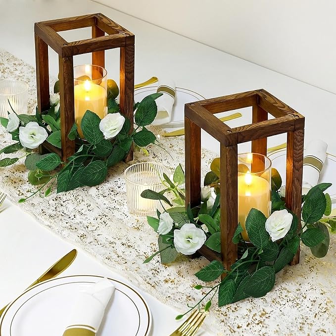 18 Pcs Wooden Lanterns - Image 6