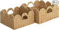 StorageWorks Scalloped Wicker Basket, Wicker Storage Baskets, Paper Rope | by StorageWorks