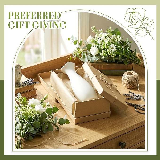 Qinyoung White Ceramic Bud Vase Set of 8 - Image 5