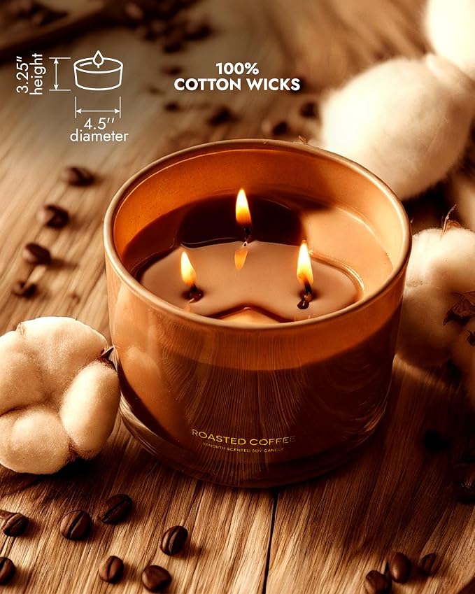 Luxury Coffee Soy Candle | Large 3 Wick Jar Candle | Up to 40 Hours Burning - Image 5