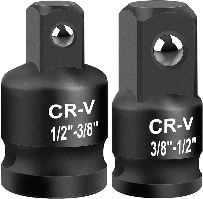 2PCS Impact Socket Adapter and Reducer Set, 1/2" to 3/8" & 3/8" to 1/2" Inch by Unknown