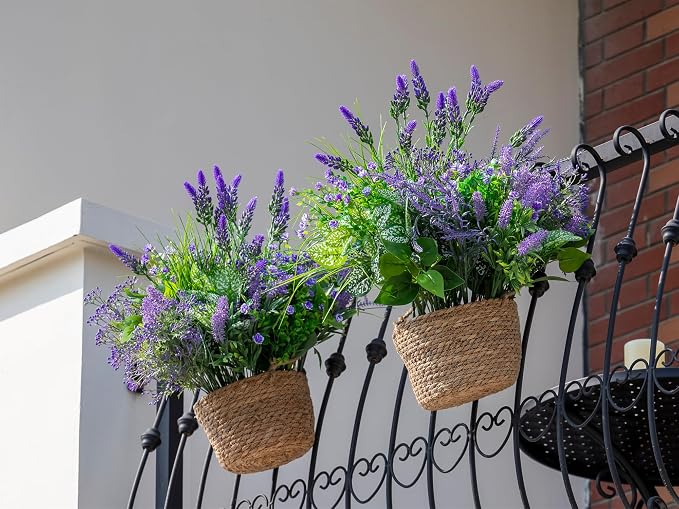 20PCS Artificial Plants Outdoor, Faux Lavender & Greenery Stems - Image 3