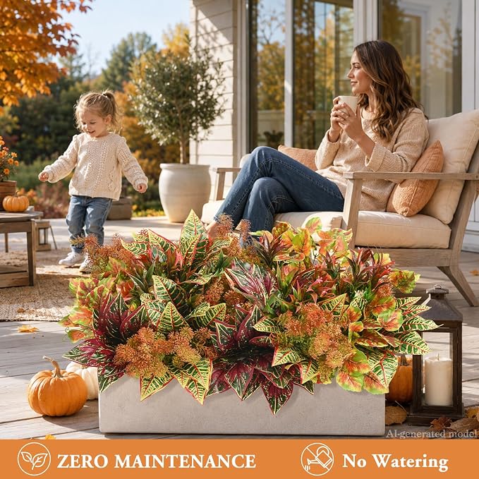 Fall Flowers Artificial for Outdoors, Fake Flowers Fall Greenery for Outside - Image 6