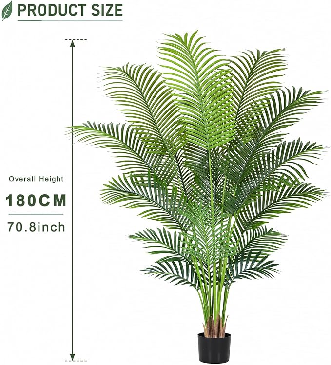 Artificial Palm Tree 6.2ft Tall Fake Palm Tree Indoor Decor - Image 7