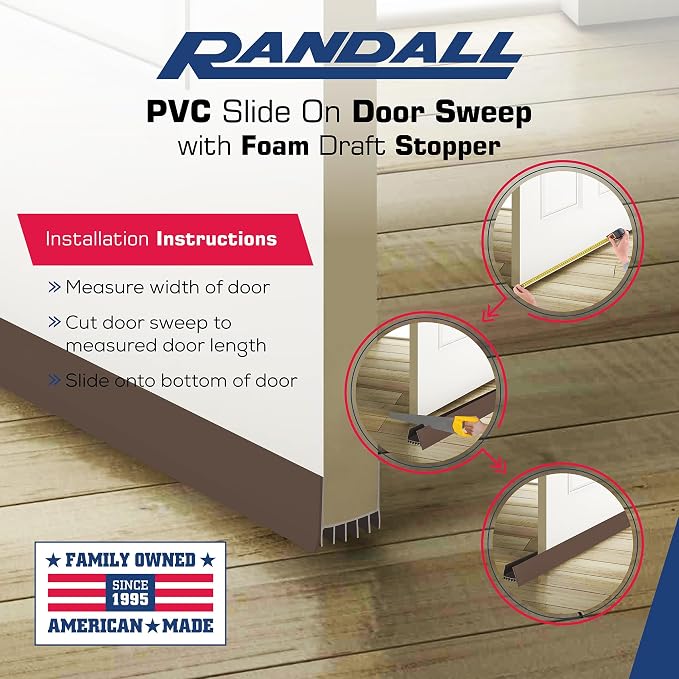 PVC Slide on Door Sweep with Foam Draft Stopper/Sweep - Image 5