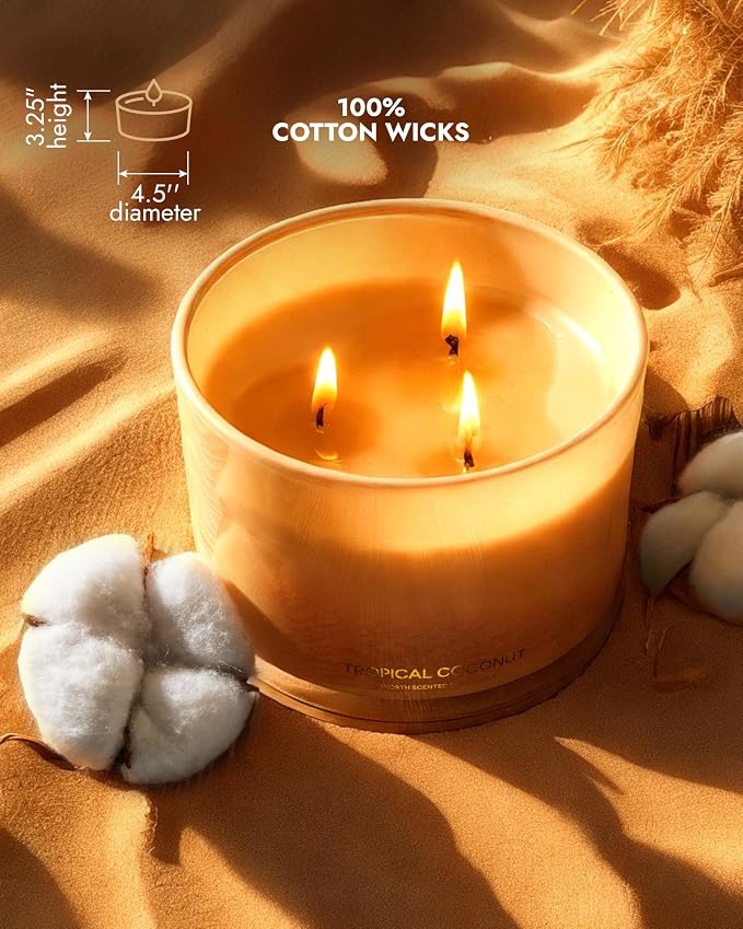 Luxury Coconut Soy Candle | Large 3 Wick Jar Candle | Up to 50 Hours Burning - Image 5