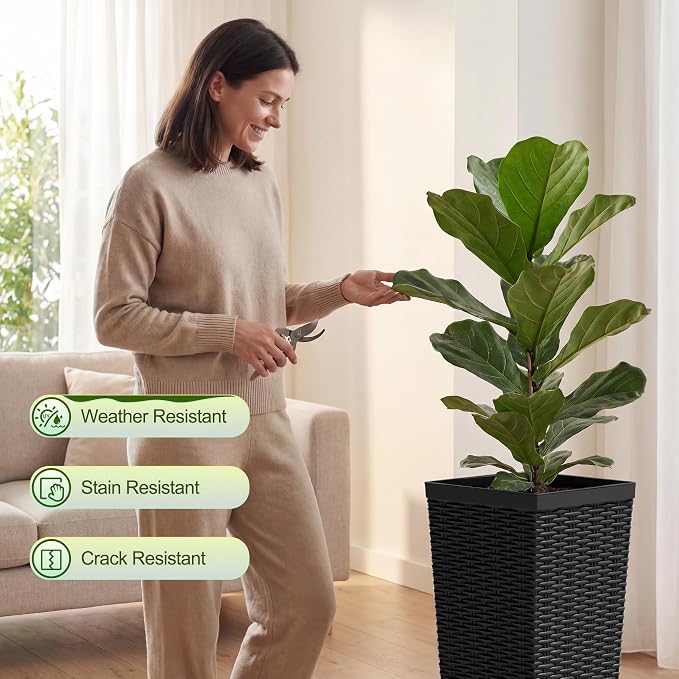 Devoko Resin 24'' Tall Planters - Image 7