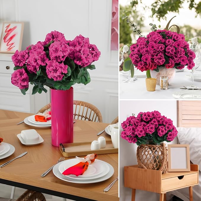 Hananona 12 Pcs Artificial Geranium Flowers - Image 7