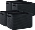 OIAHOMY 4 Pack Storage Baskets for Organizing 24L Cube Storage Bins Black | by MasterofSpaceOptimization