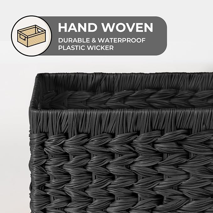 GRANNY SAYS Black Wicker Basket, Decorative Woven Baskets - Image 5