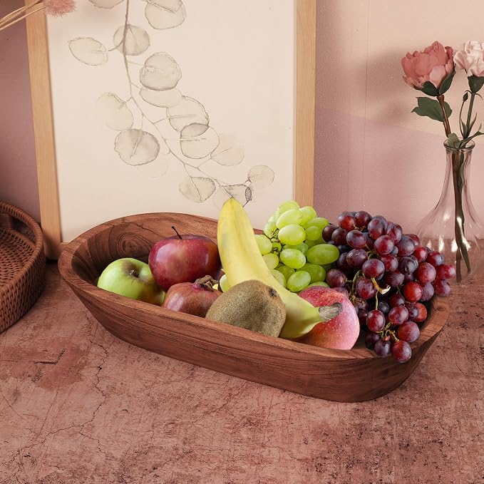 Wooden Dough Bowl – Handmade Decorative Bowls - Image 5