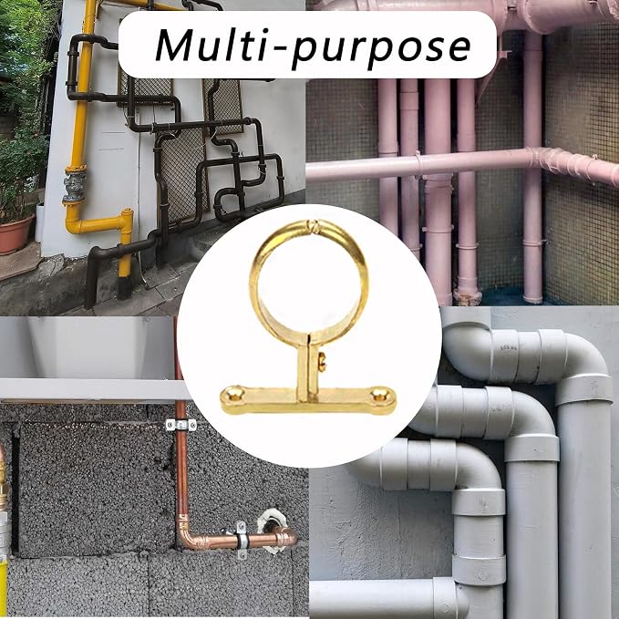 2Pcs Brass Water Pipes Clamp, Pipe Support Clamps Fit - Image 7